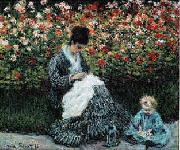 Camille Monet and a Child in the Artist s Garden in Argenteuil Claude Monet